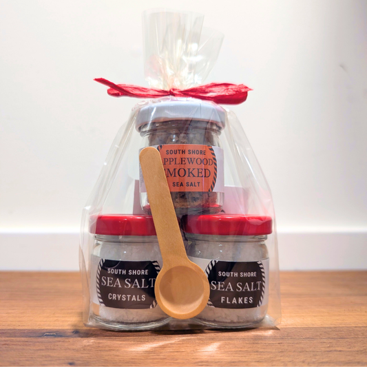 Classic Sea Salts Trio - Applewood Smoked, Sea Salt Crystals, Sea Salt Flakes